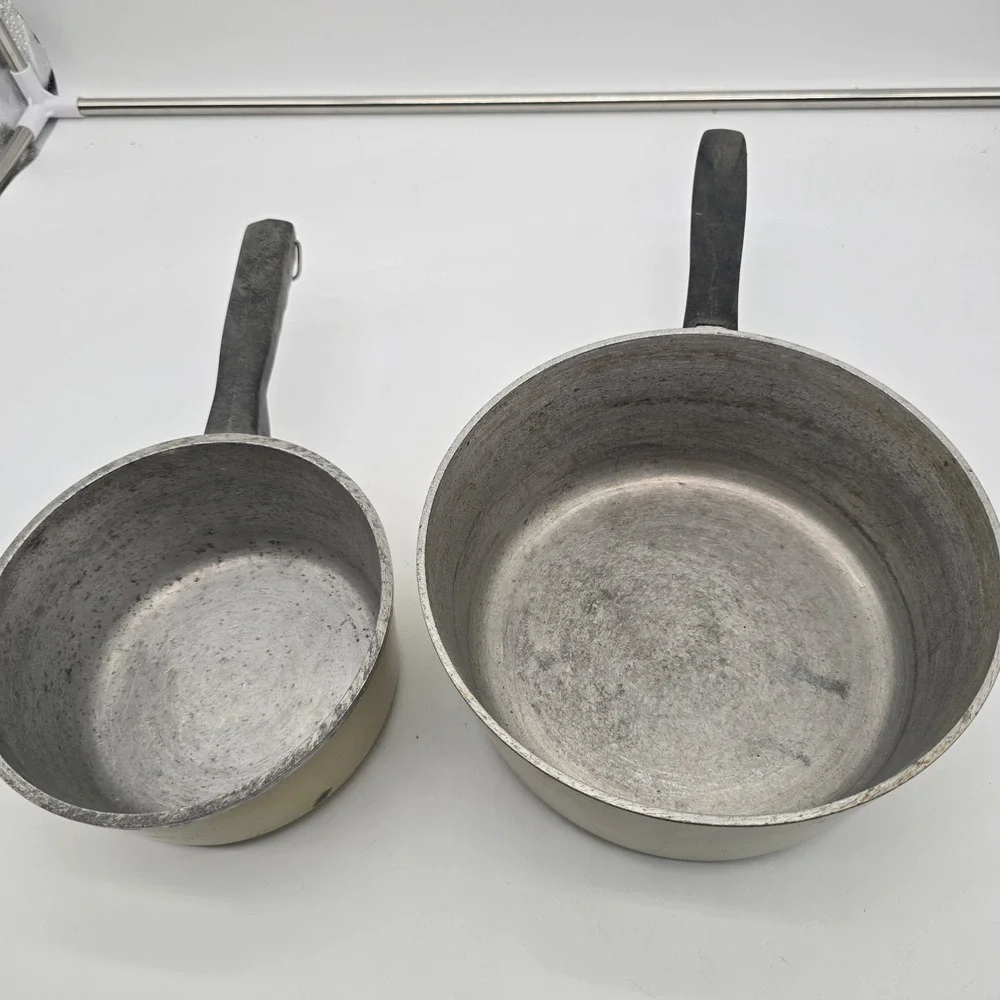 2 VTG Club Yellow Harvest Gold Thick Cast Aluminum Cookware 2 Quart‎ & 3 Quart